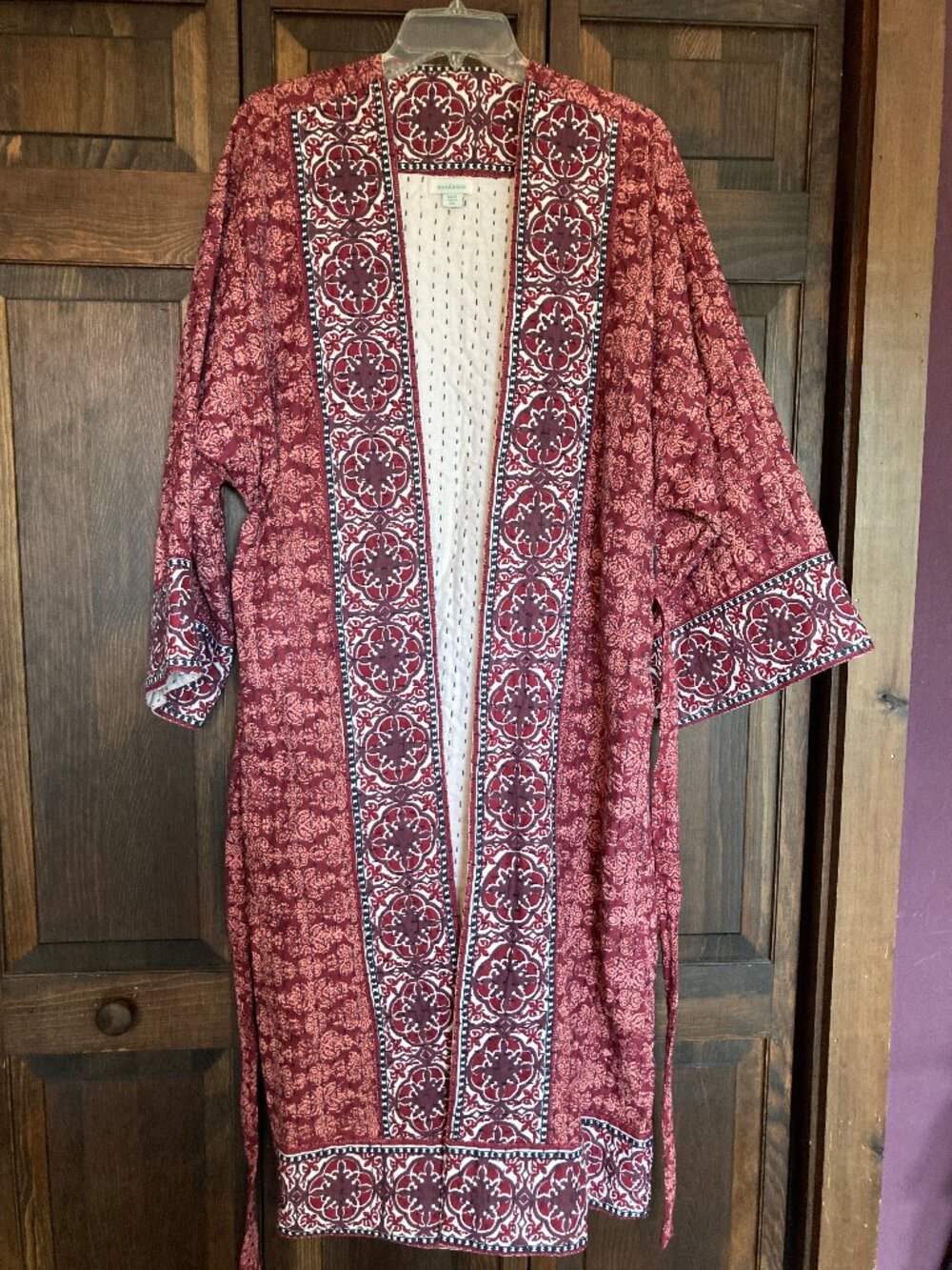Sundance Quilted Kimono Robe Boho Medallion Print XS/S